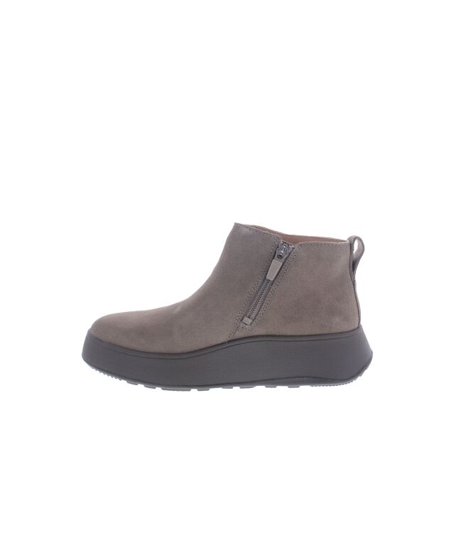 FitFlop F-Mode Suede Flatform Zip Minky Grey GM3-A76 - vista posterior