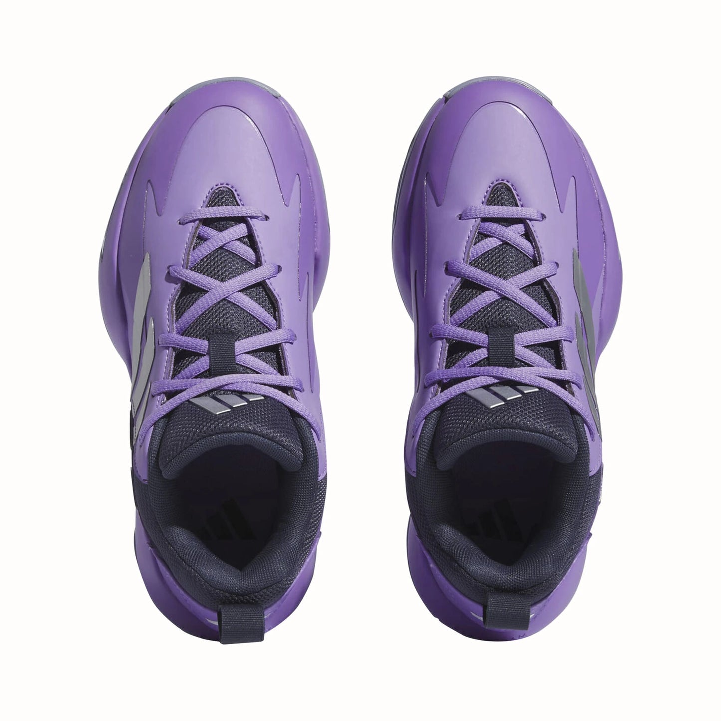 Tenis para básquetbol Adidas Cross Em Up Select J Wide Violeta, plateado y azul marino Niños