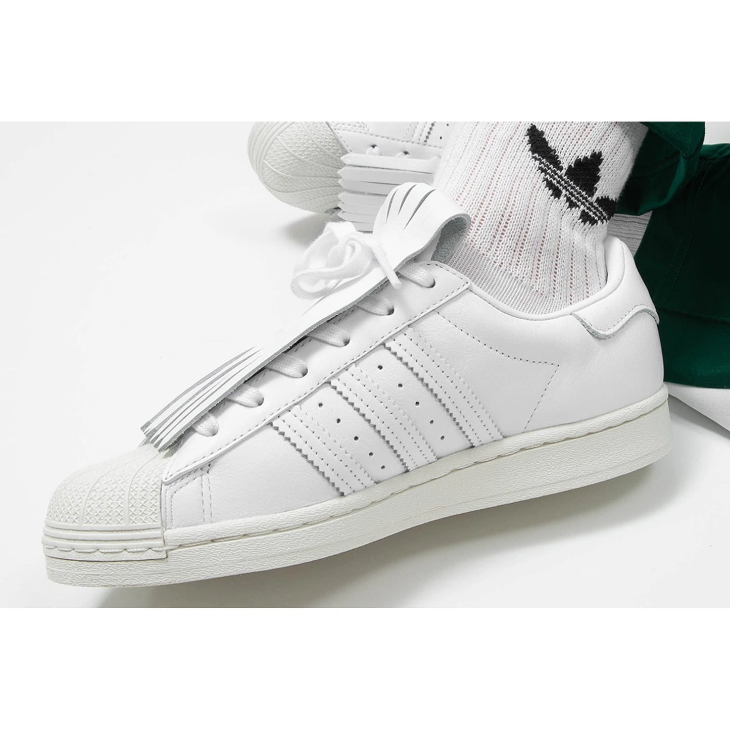 Tenis Adidas Superstar Fringe Kiltie Footwear White Off White Gold Metallic Mujer