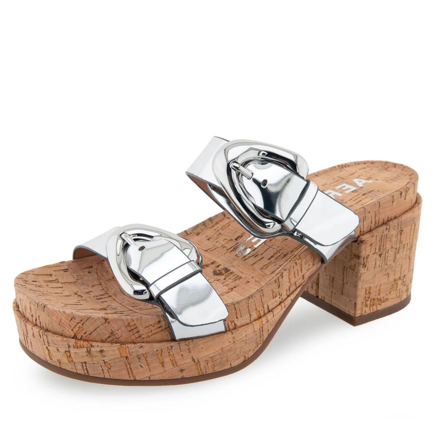 Sandalias de tacón Aerosoles Chance Silver Mirror Metallic Mujer