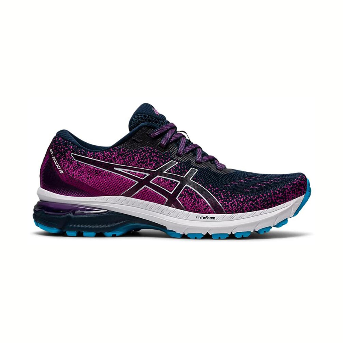Tenis para correr ASICS GT-2000 9 KNIT Azul y blanco Mujer
