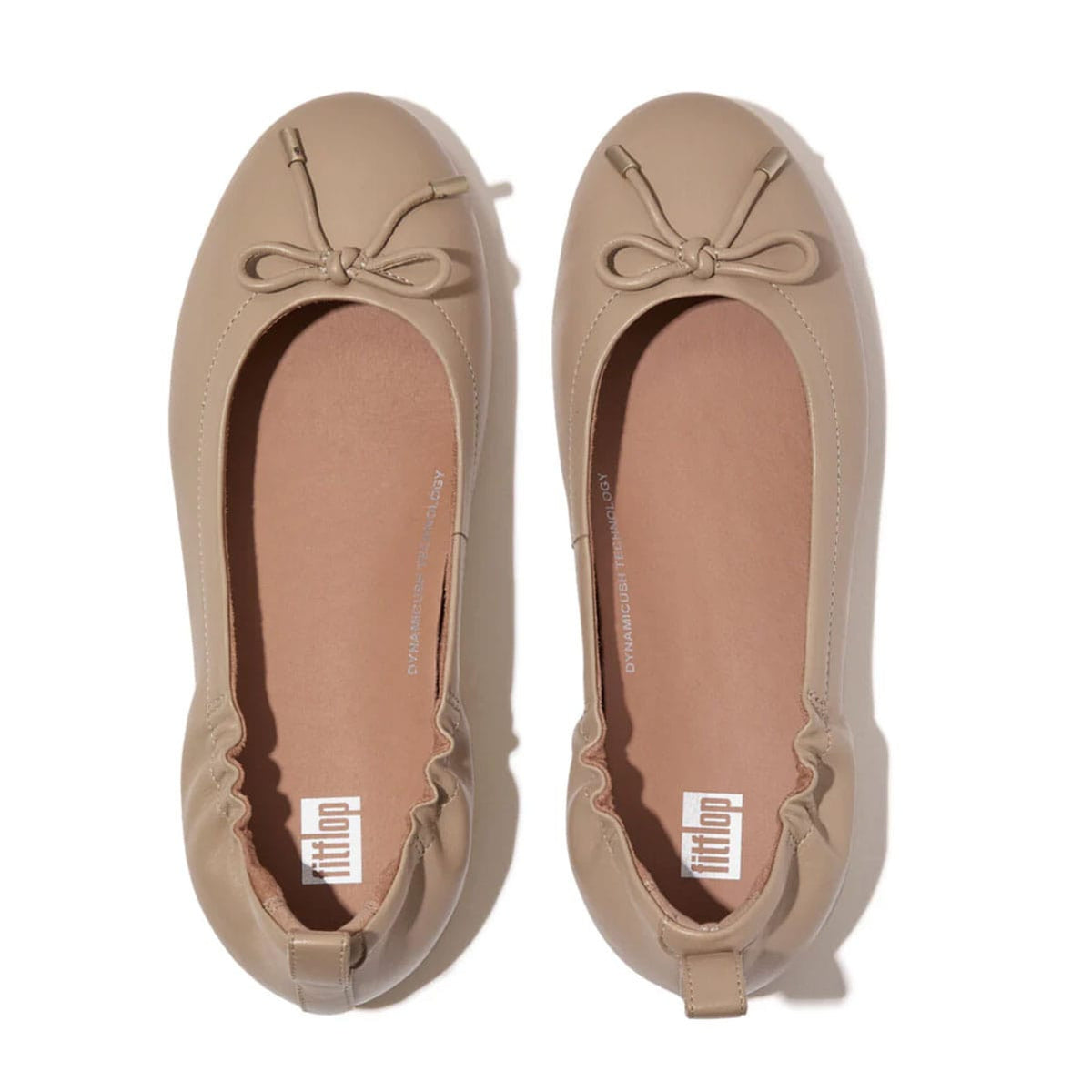 FitFlop Allegro Bow Leather Latte Beige - vista superior
