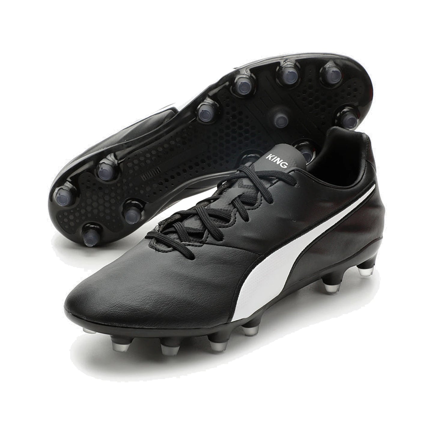 Tacos de Futbol Puma King Pro 21 SL FG Black White Hombre