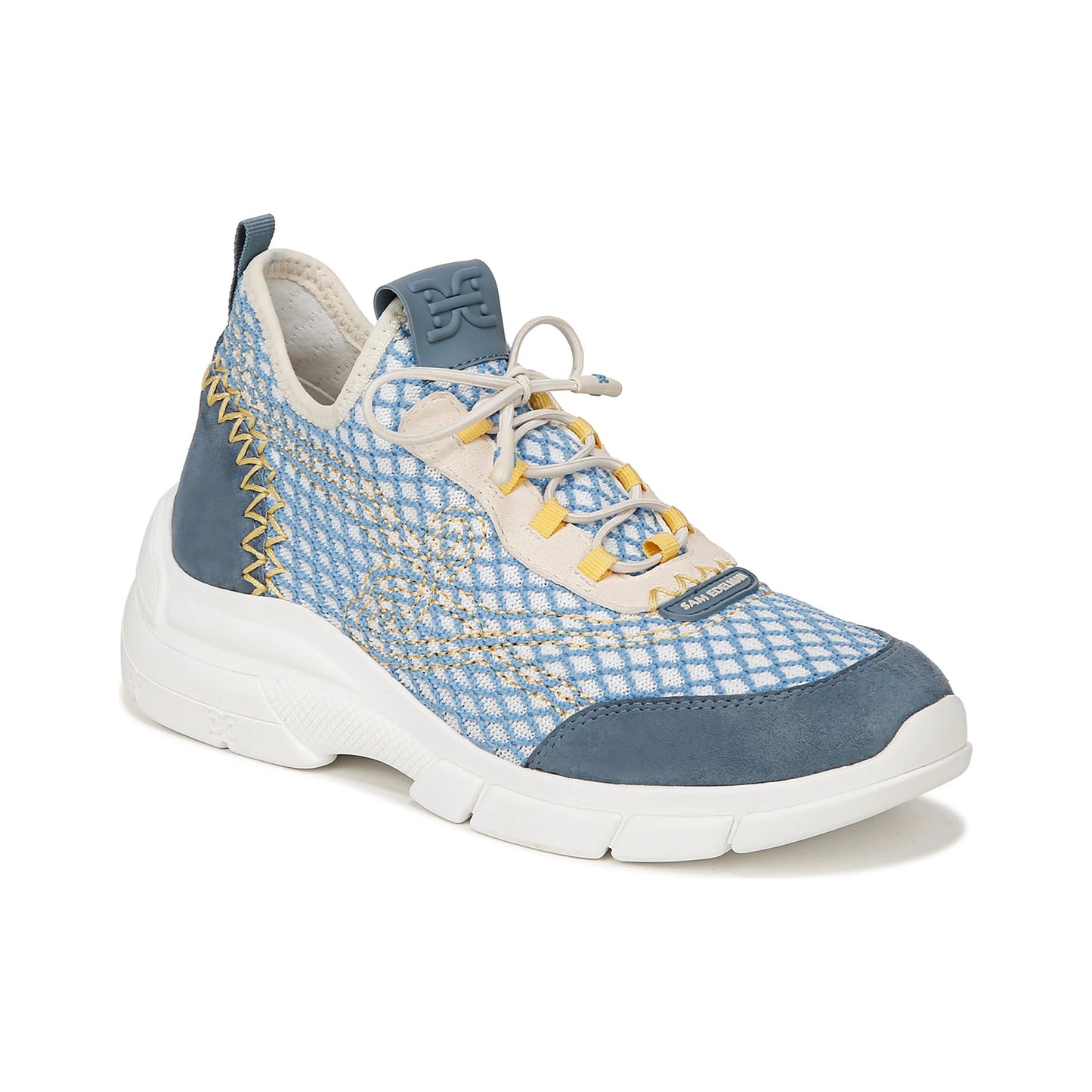 Tenis Sam Edelman Chelsie Yellow Knit Suede Mujer
