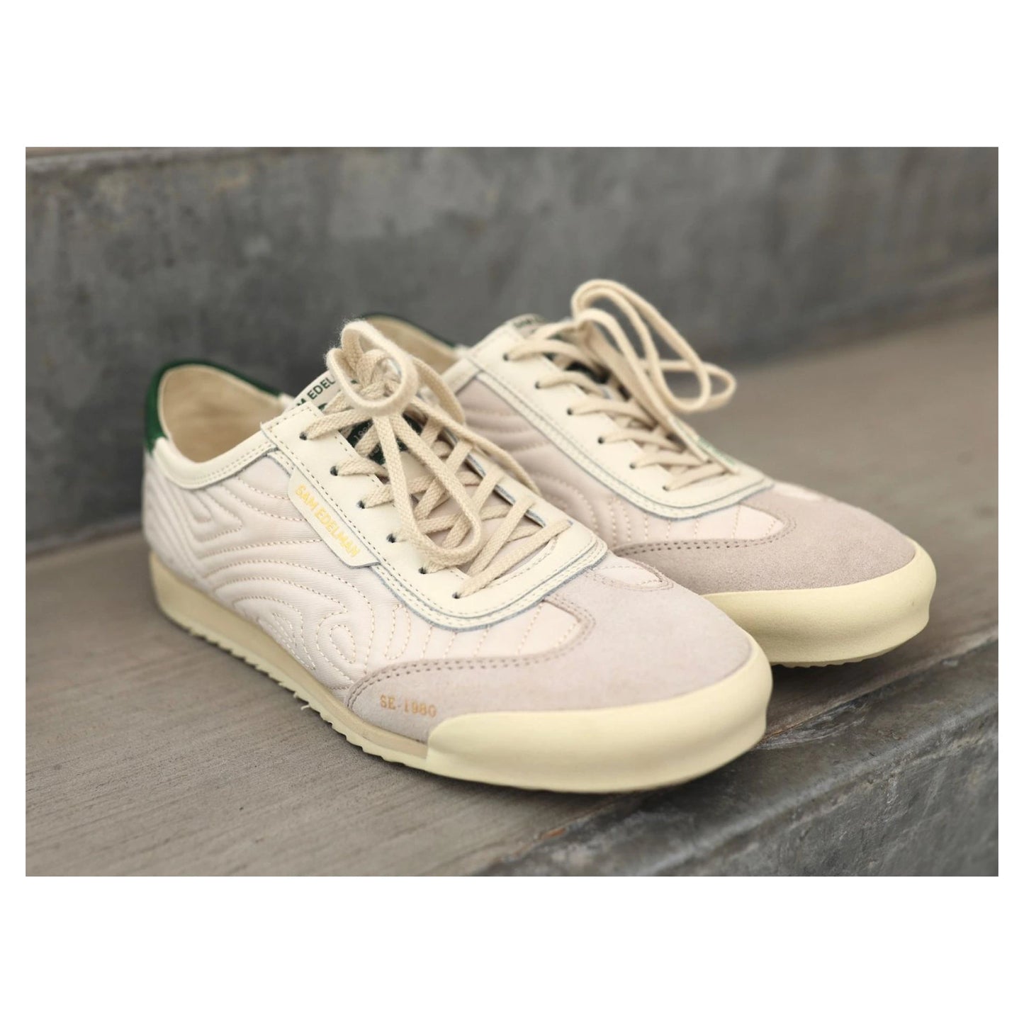 Tenis Sam Edelman Isabel Ivory Green Nylon Mujer