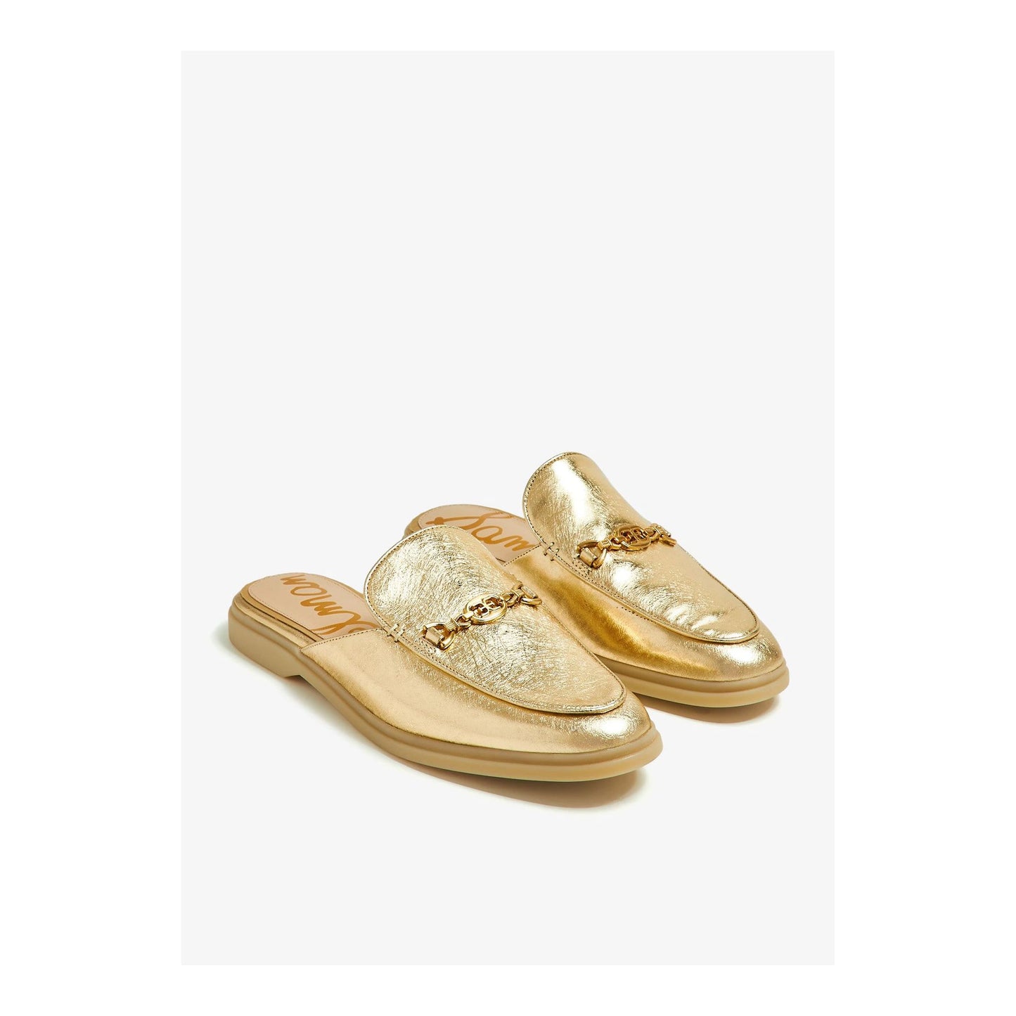 Mules tipo mocasín Sam Edelman Kira Gold Leather Mujer