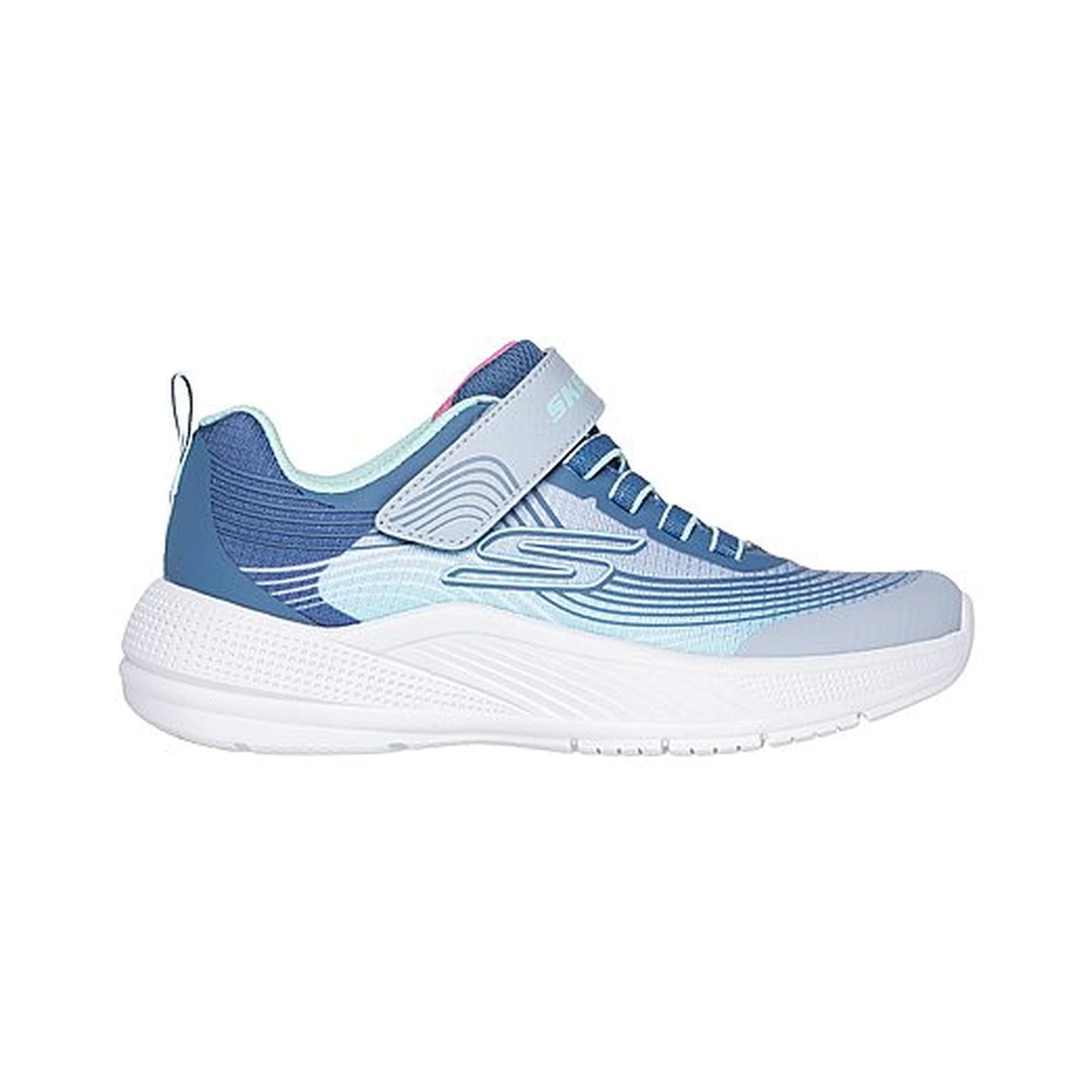 Tenis para caminar Skechers MICROSPEC ADVANCE Gris claro y aqua Niños