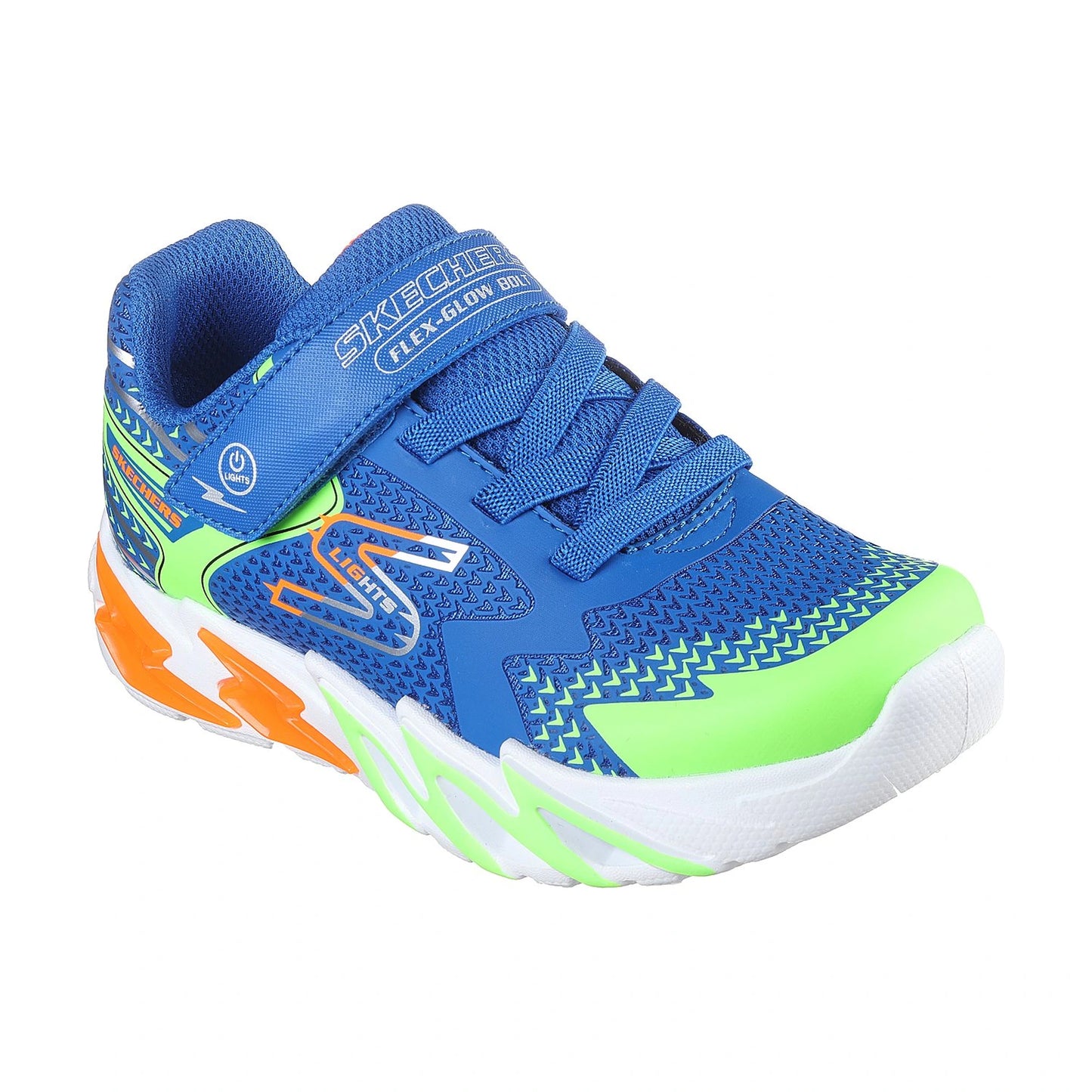 Tenis para caminar Skechers S LIGHTS FLEX-GLOW BOLT Azul rey multicolor Niños