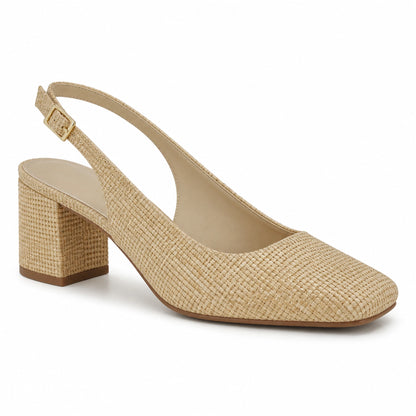 Tacones slingback Anne Klein AKLIZETTE Rafia natural Mujer