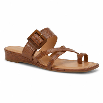 Sandalias Dolce Vita Perris Cafe Embossed Leather Mujer