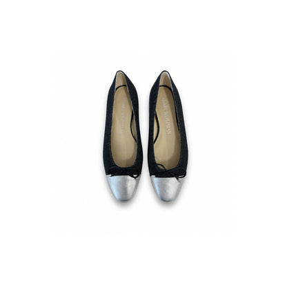 Calzado Stuart Weitzman SLEEK BOW FLAT BLACK/SILVER