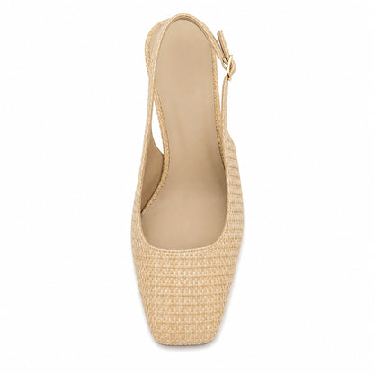Tacones slingback Anne Klein AKLIZETTE Rafia natural Mujer