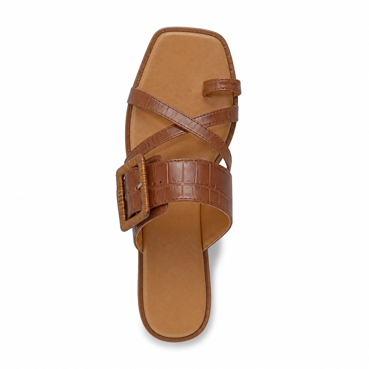 Sandalias Dolce Vita Perris Cafe Embossed Leather Mujer