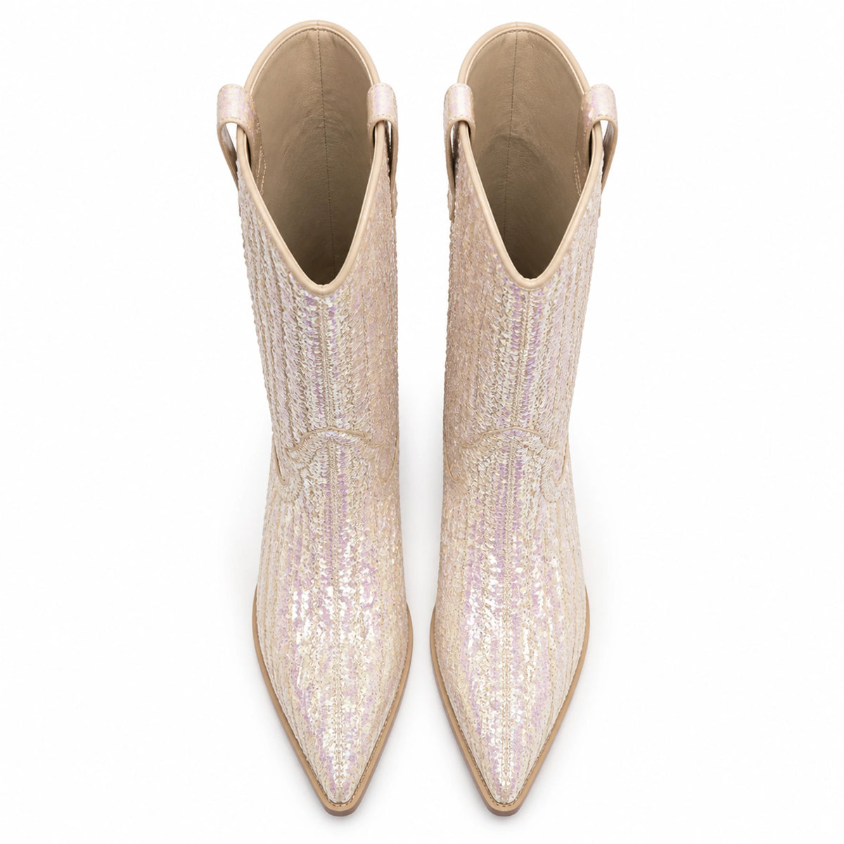 Botas Dolce Vita Runa Sequin Cream Mujer