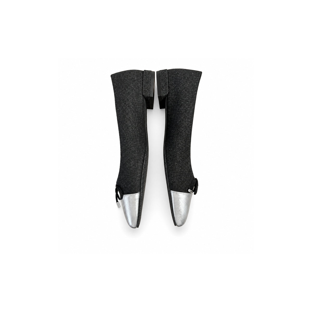 Calzado Stuart Weitzman SLEEK BOW FLAT BLACK/SILVER