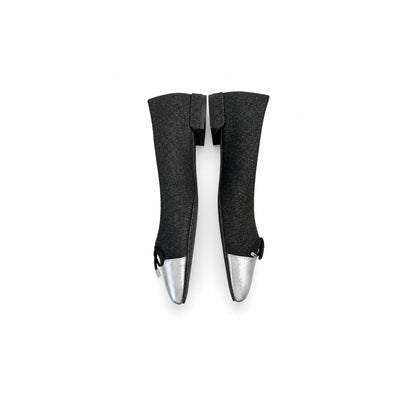 Calzado Stuart Weitzman SLEEK BOW FLAT BLACK/SILVER