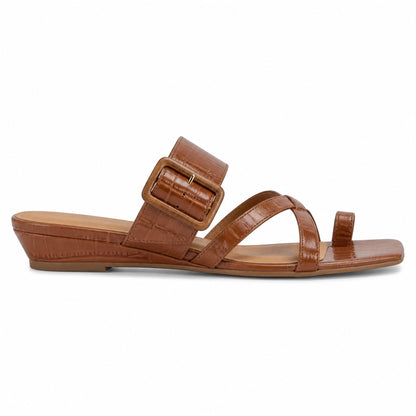 Sandalias Dolce Vita Perris Cafe Embossed Leather Mujer