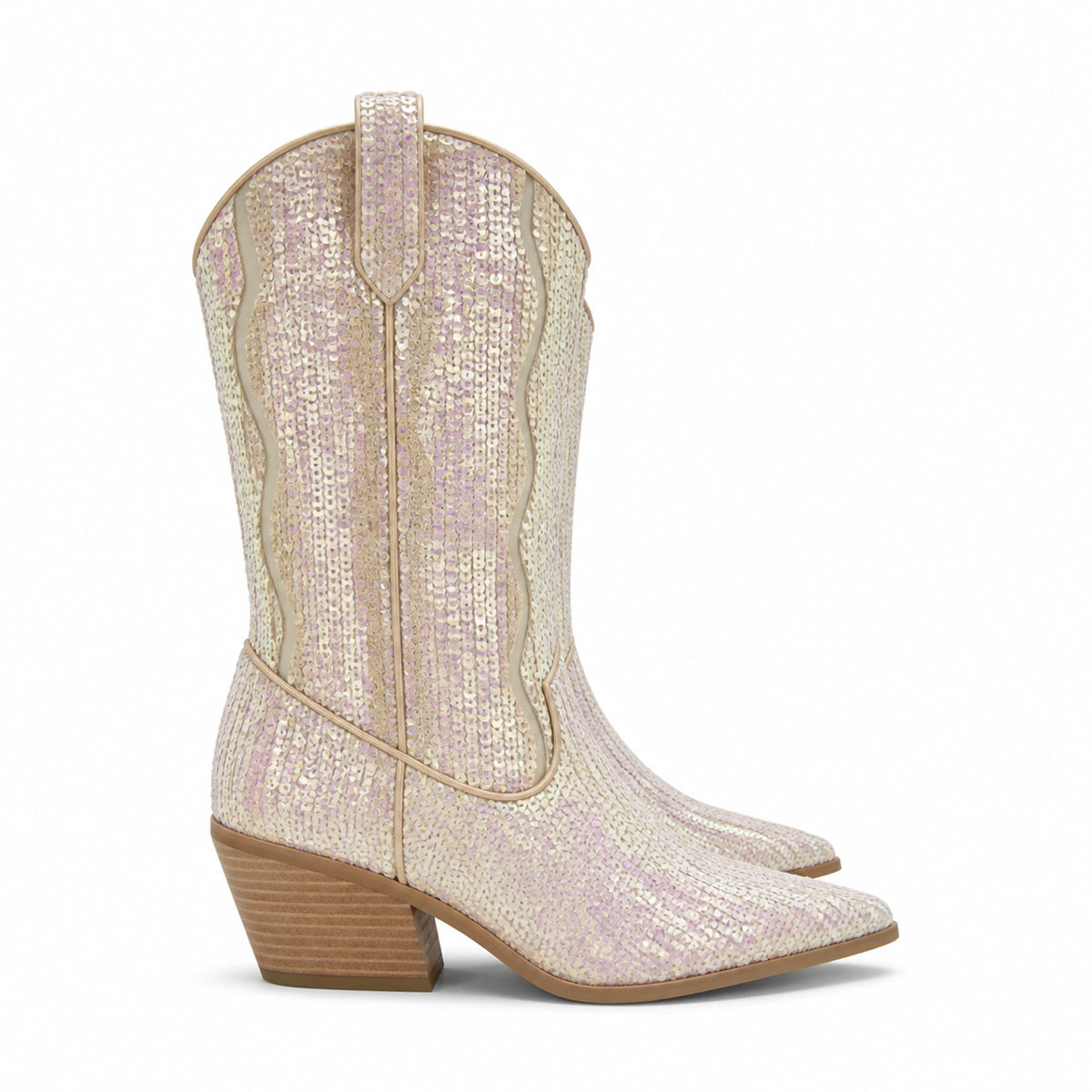 Botas Dolce Vita Runa Sequin Cream Mujer