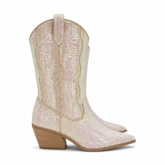 Botas Dolce Vita Runa Sequin Cream Mujer