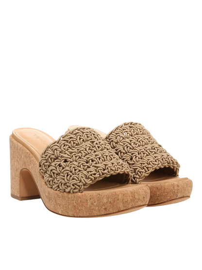Vince Nicki Crochet Platform Sandal Sand - lateral