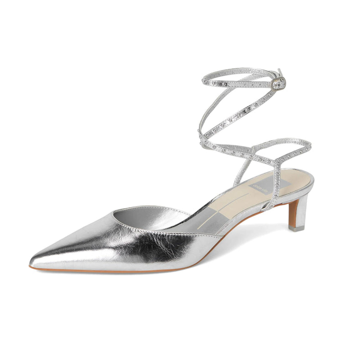 Calzado dolce vita LOKLYN STUD SILVER CRINKLE PATENT - vista principal corregida