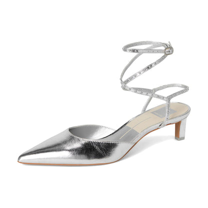 Calzado dolce vita LOKLYN STUD SILVER CRINKLE PATENT - vista principal corregida