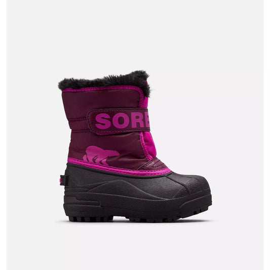 SOREL Childrens Snow Commander Purple Dahlia Groovy Pink - vista perspectiva