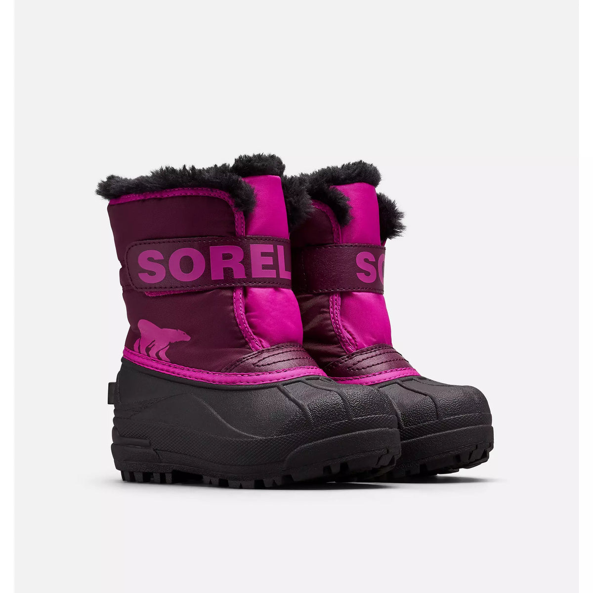 SOREL Childrens Snow Commander Purple Dahlia Groovy Pink - vista lateral