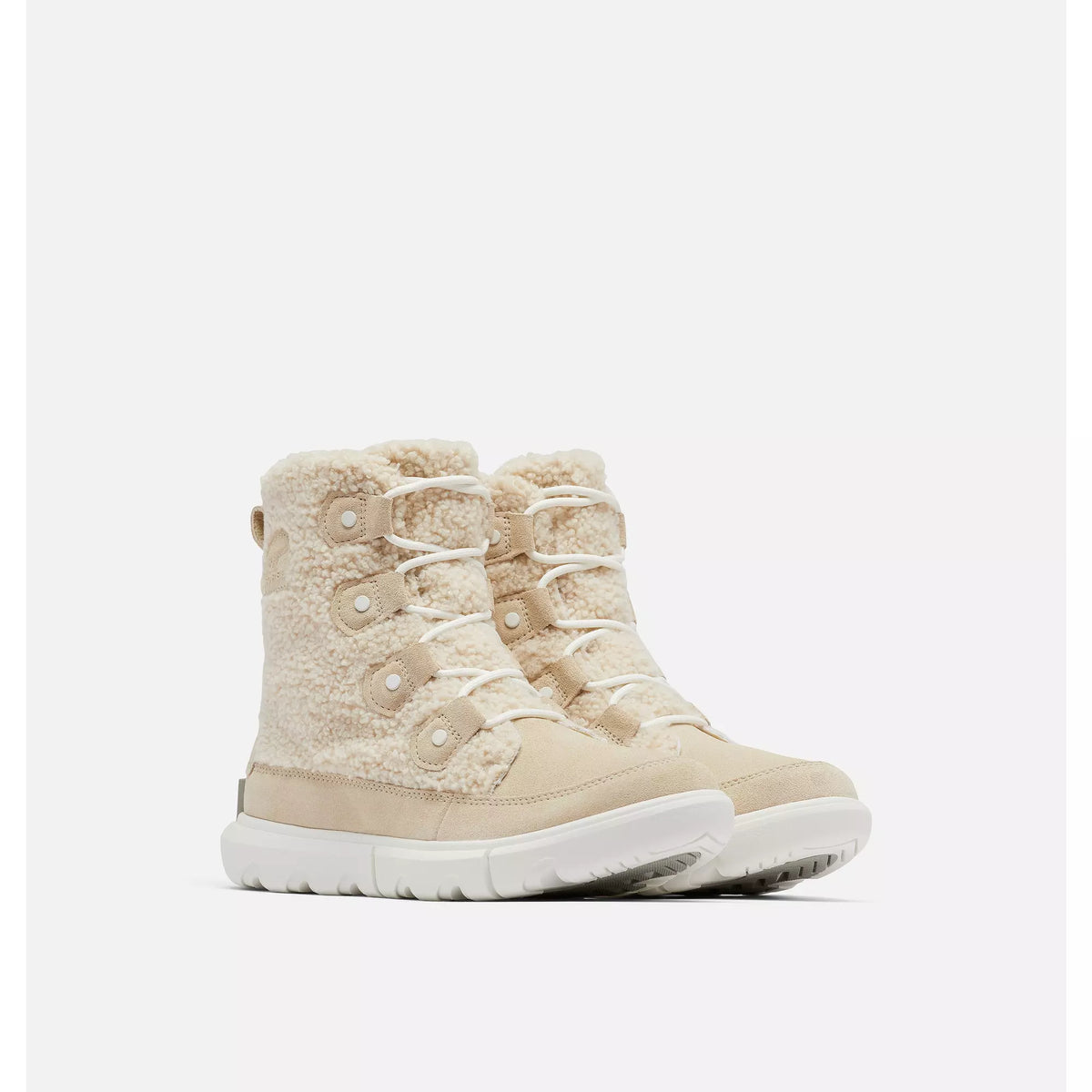 SOREL Explorer Next Joan Cozy Bleached Ceramic Sea Salt - vista lateral