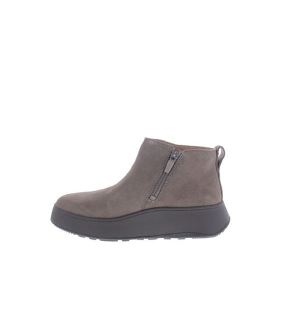 FitFlop F-Mode Suede Flatform Zip Minky Grey GM3-A76 - vista posterior