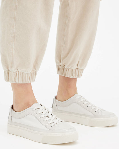 AllSaints Milla Suede Sneaker Chalk White - lateral