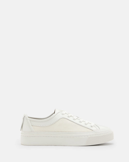 AllSaints Milla Leather Sneaker White - perspectiva