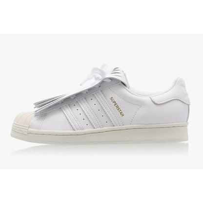 Tenis Adidas Superstar Fringe Kiltie Footwear White Off White Gold Metallic Mujer