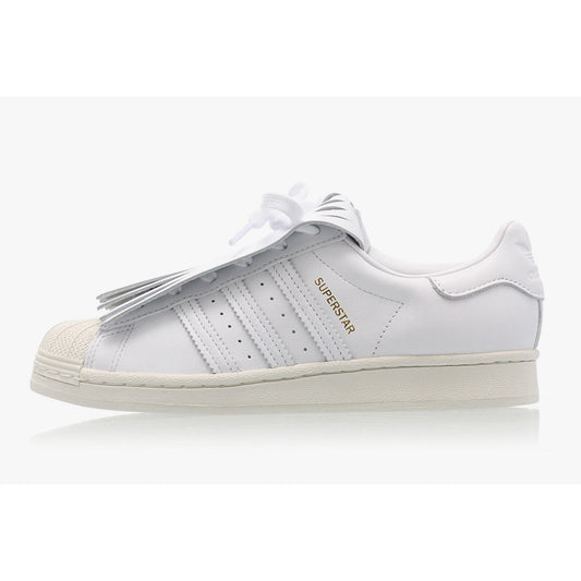 Tenis Adidas Superstar Fringe Kiltie Footwear White Off White Gold Metallic Mujer