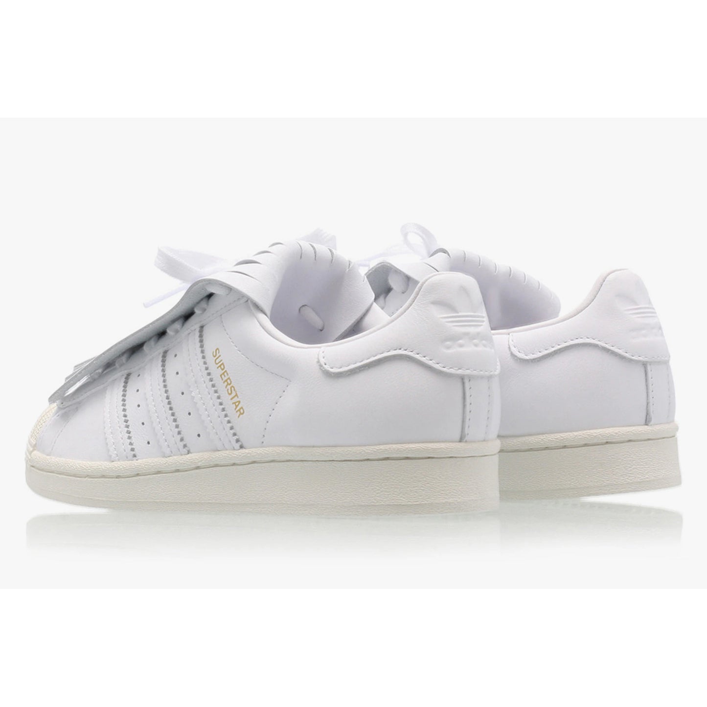 Tenis Adidas Superstar Fringe Kiltie Footwear White Off White Gold Metallic Mujer
