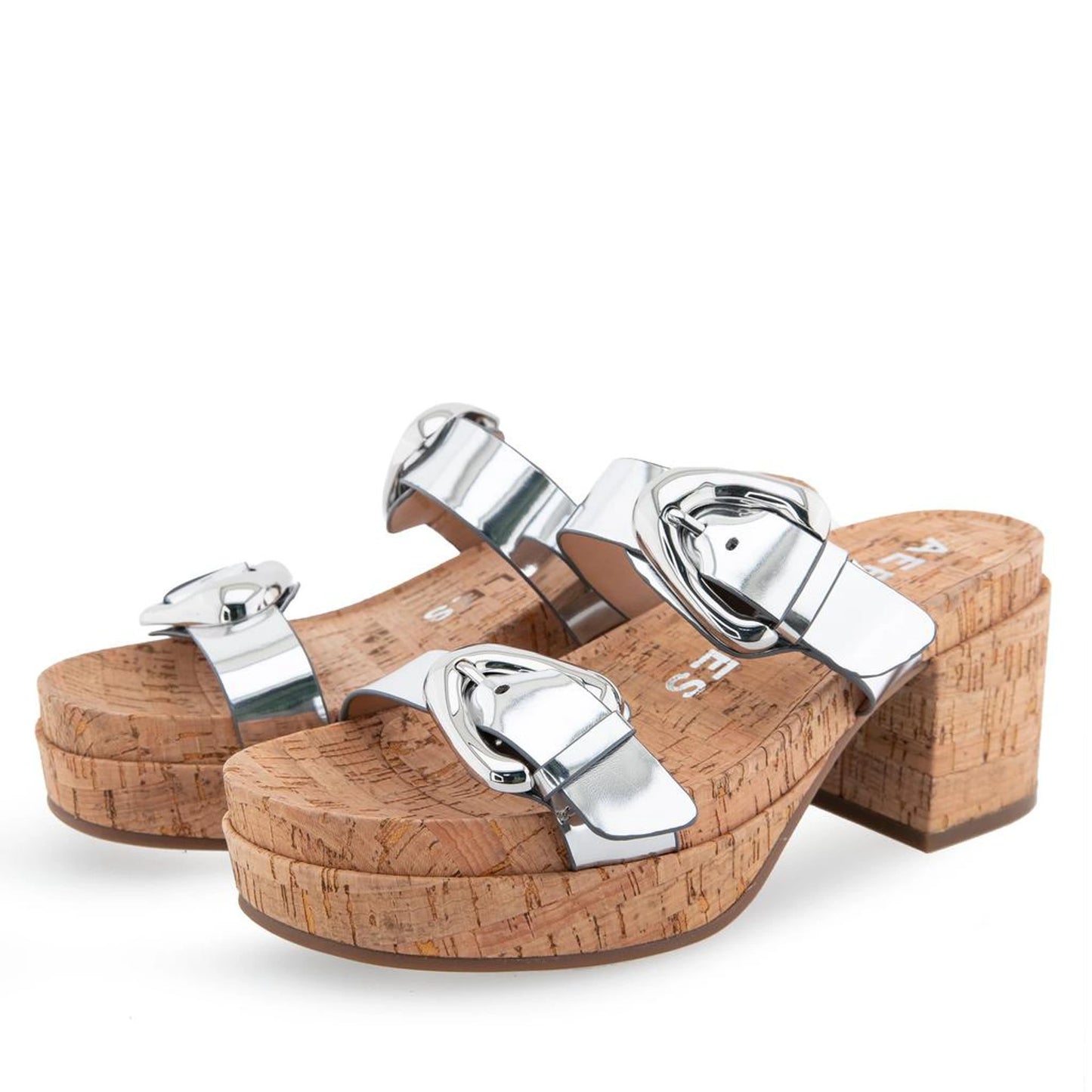 Sandalias de tacón Aerosoles Chance Silver Mirror Metallic Mujer