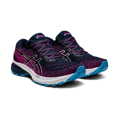 Tenis para correr ASICS GT-2000 9 KNIT Azul y blanco Mujer