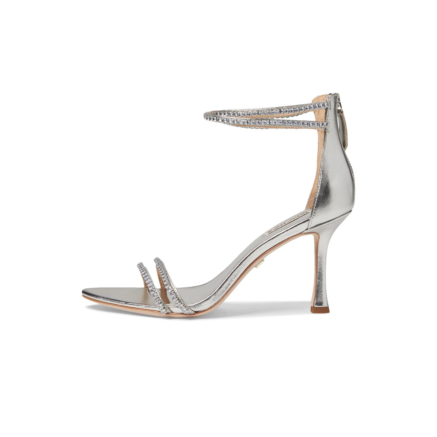 Sandalias de tacón Badgley Mischka Logan Silver Metallic Mujer