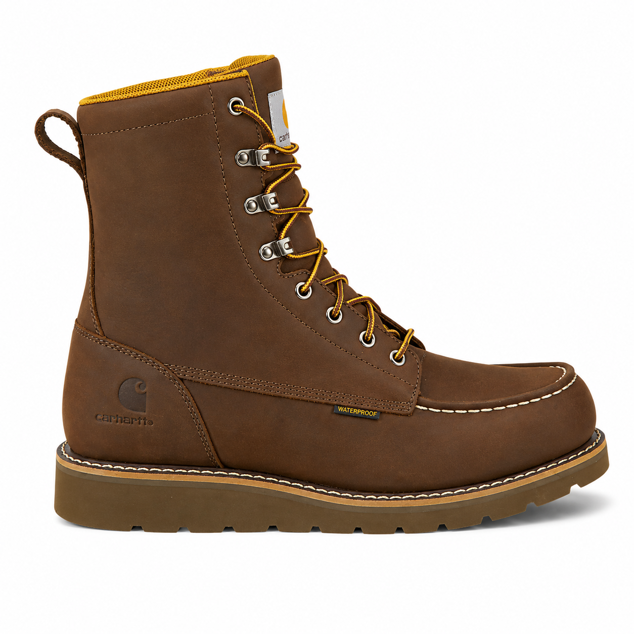 Botas de Trabajo Carhartt Waterproof 8 Inch Moc Toe Wedge Dark Brown Hombre