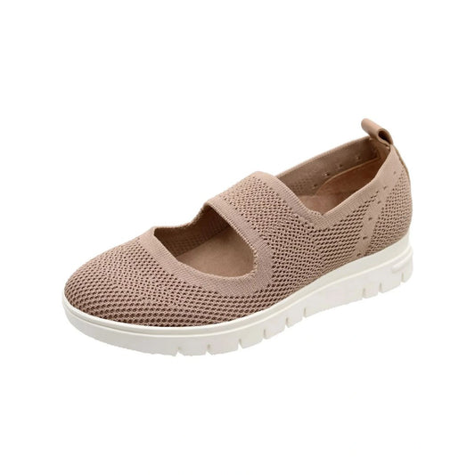Calzado David Tate COMFY Taupe Knit Fabric
