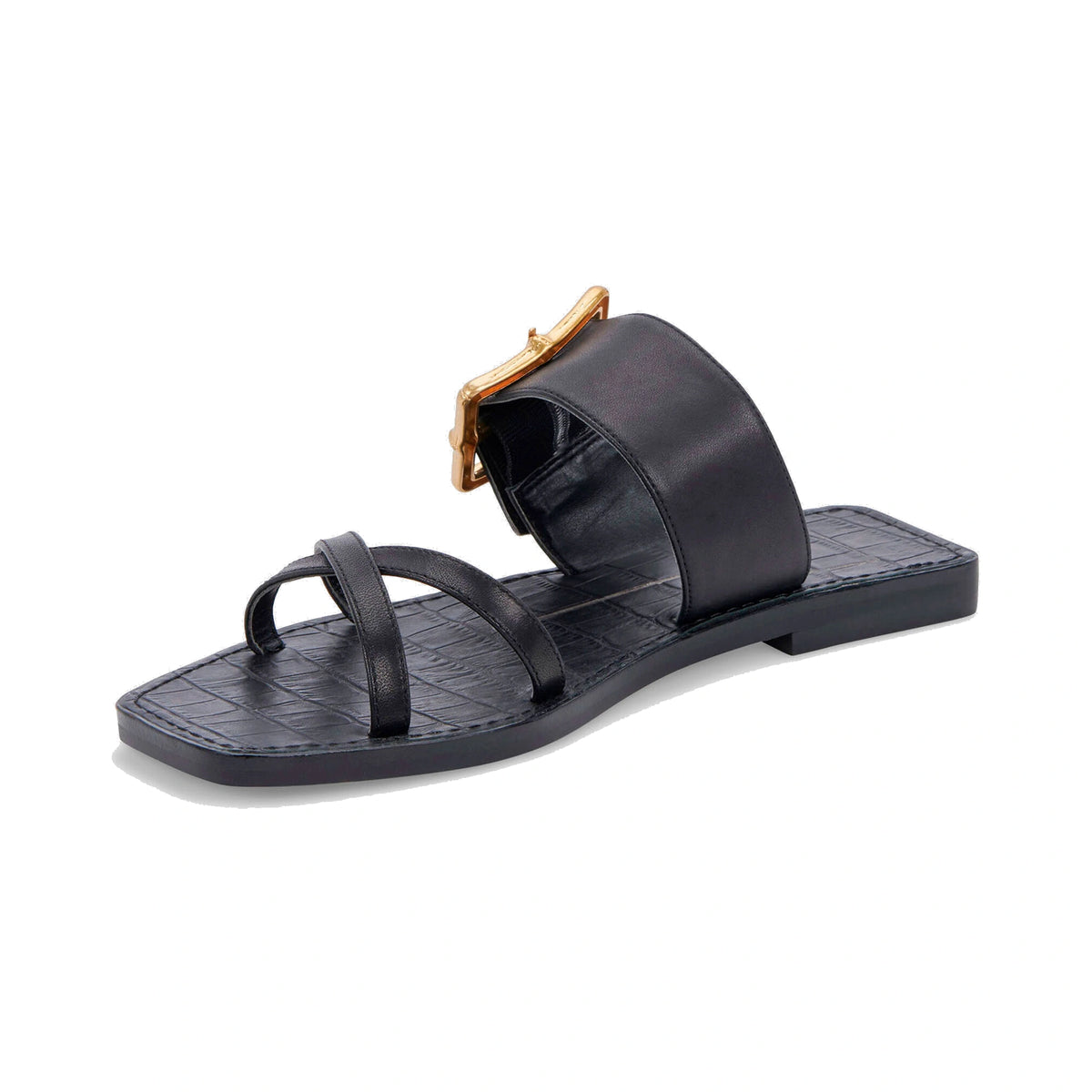 Sandalias Dolce Vita Lowyn Black Leather Mujer