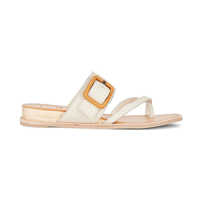 Sandalias Dolce Vita Perris Ivory Embossed Leather Mujer