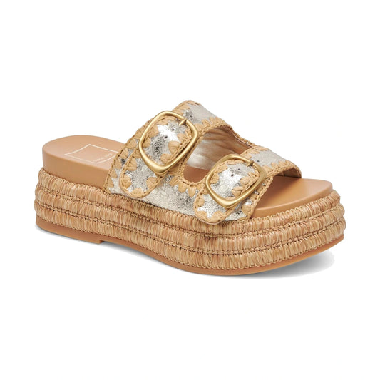 Sandalias de Plataforma Dolce Vita Wanika Platinum Crackled Leather Mujer