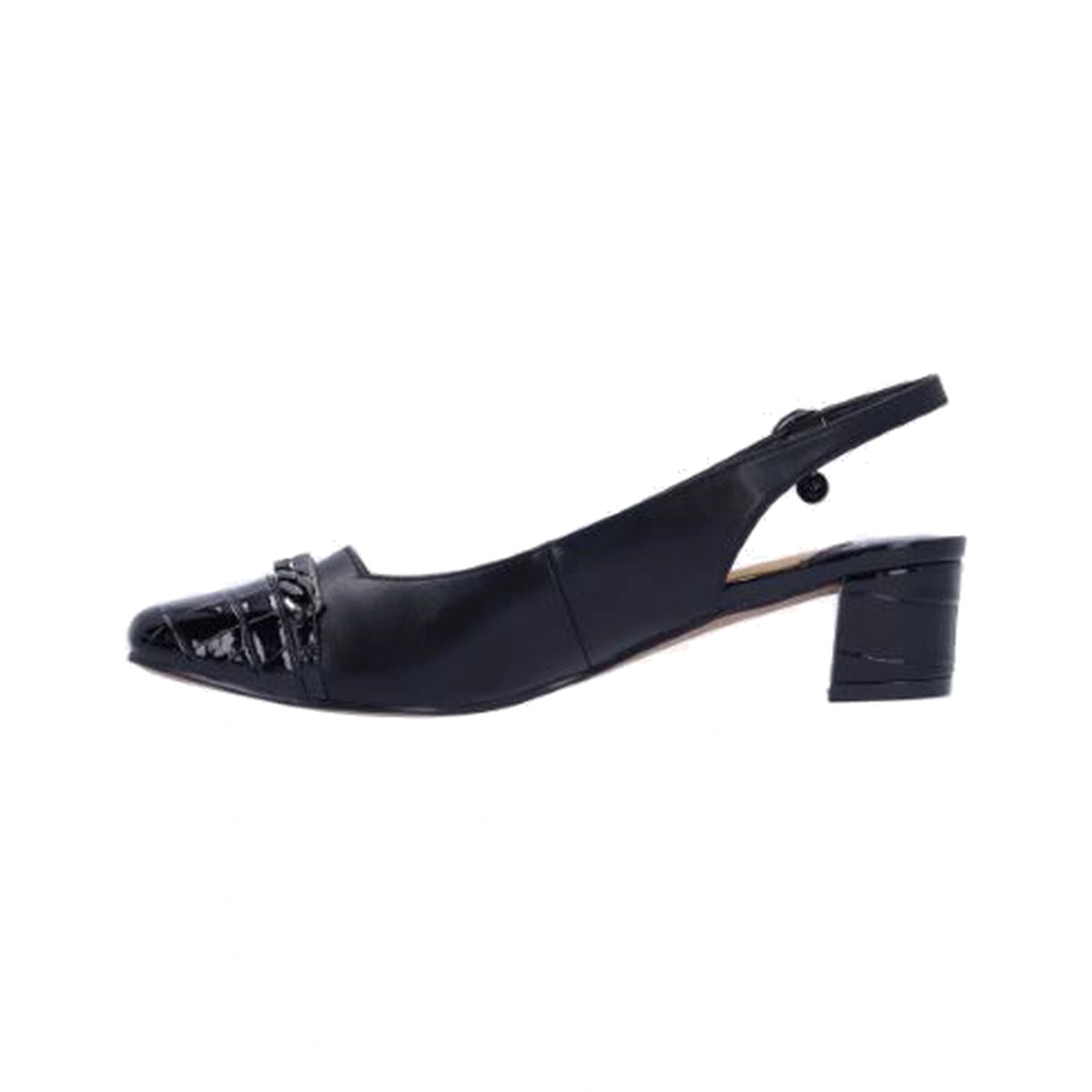 Calzado J.Renée BAGLEY BLACK LEATHERETTE/CROCO PRINT