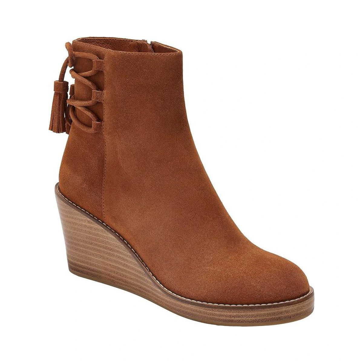 Botines Jack Rogers Banbury Wedge Bootie Camel Suede para mujer - perspectiva