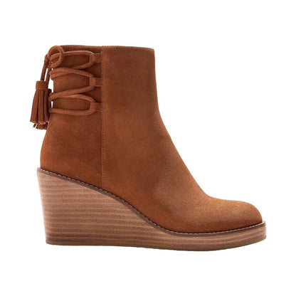 Botines Jack Rogers Banbury Wedge Bootie Camel Suede para mujer - lateral
