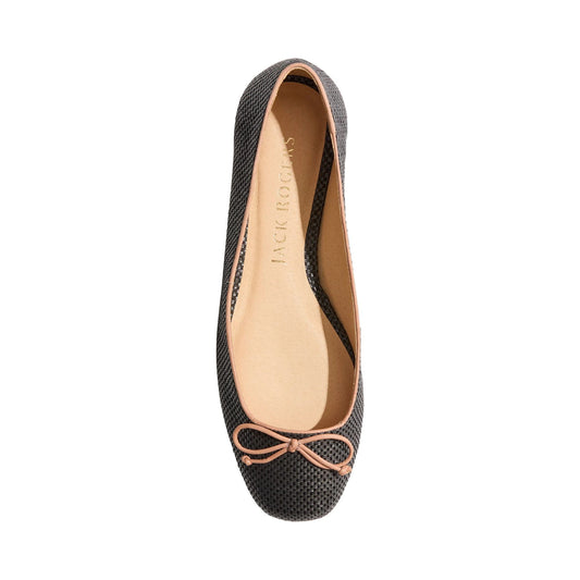 Balerina Jack Rogers Kenlyn Black Cafe Au Lait Rattan - perspectiva