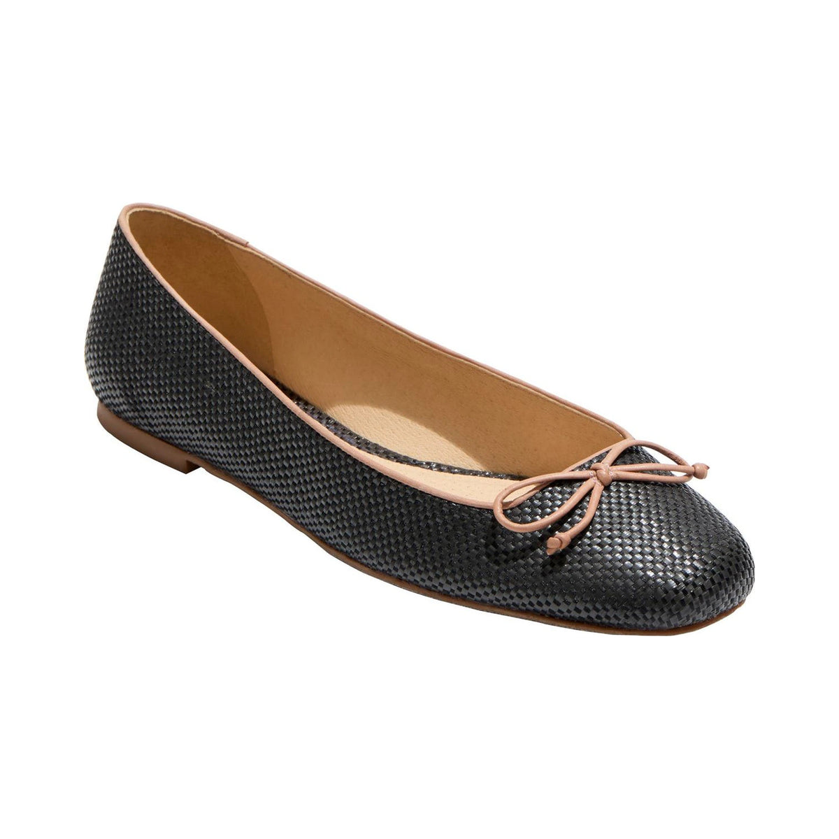 Balerina Jack Rogers Kenlyn Black Cafe Au Lait Rattan - lateral