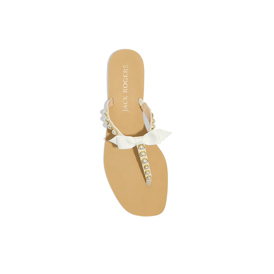 Sandalia Jack Rogers Sandpiper Bow Pearl White 121231SA03 - superior