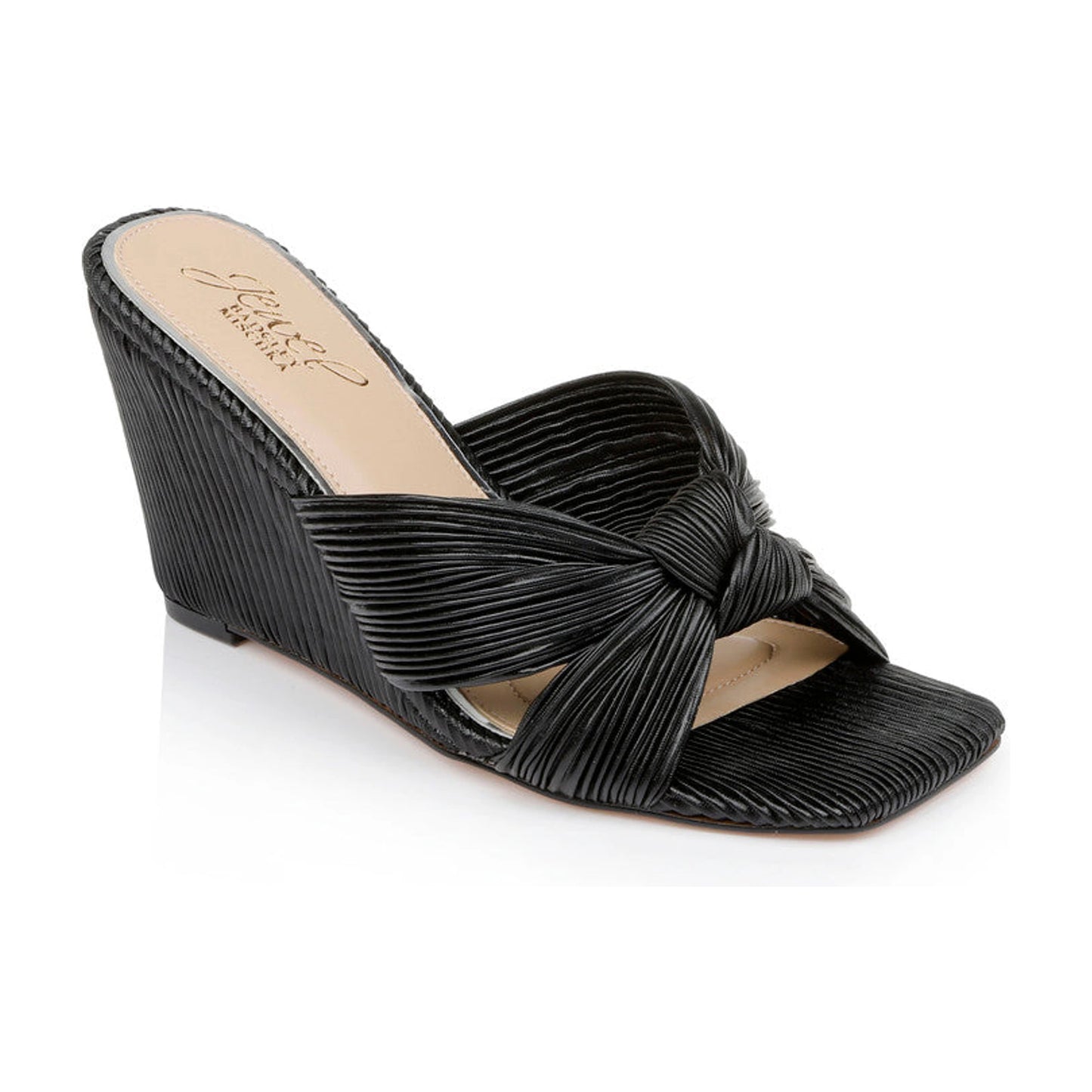 Mules de cuña Jewel Badgley Mischka Hype Black Mujer